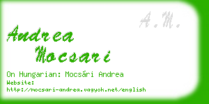 andrea mocsari business card