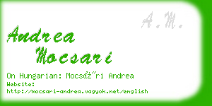 andrea mocsari business card